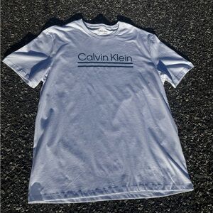 Calvin Klein White Logo T‑Shirt Men’s Size Large Short Sleeve Tee